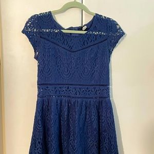 Deep Blue Lace Dress